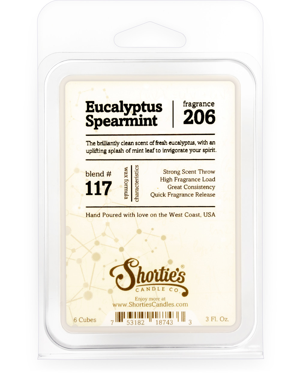 Eucalyptus Spearmint Wax Melts - Formula 117 - Shortie's Candle
