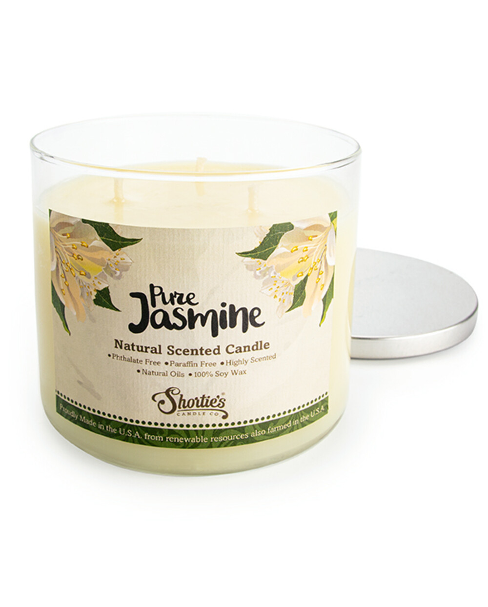 Natural Jasmine 3 Wick Candle Shortie's Candle Company