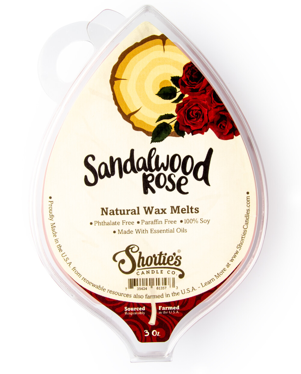 Natural Sandalwood Rose Soy Wax Melts