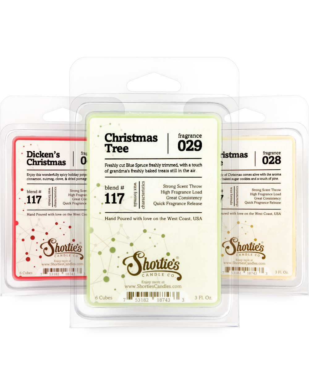 Christmas Wax Melts Variety Pack - Formula 117 - Shortie's Candle Company