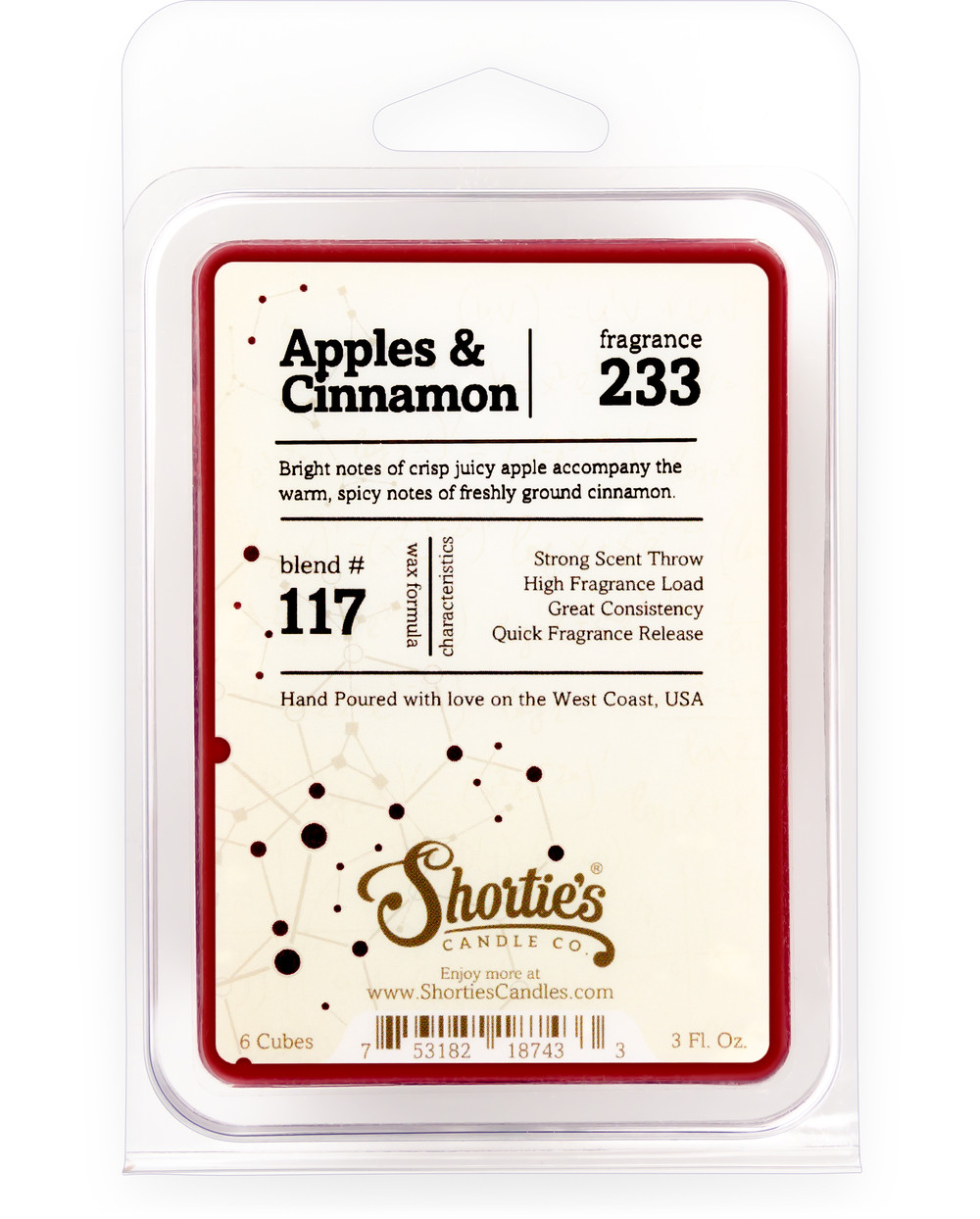 Strong Scented Apple Cinnamon Wax Melts Bag of 10